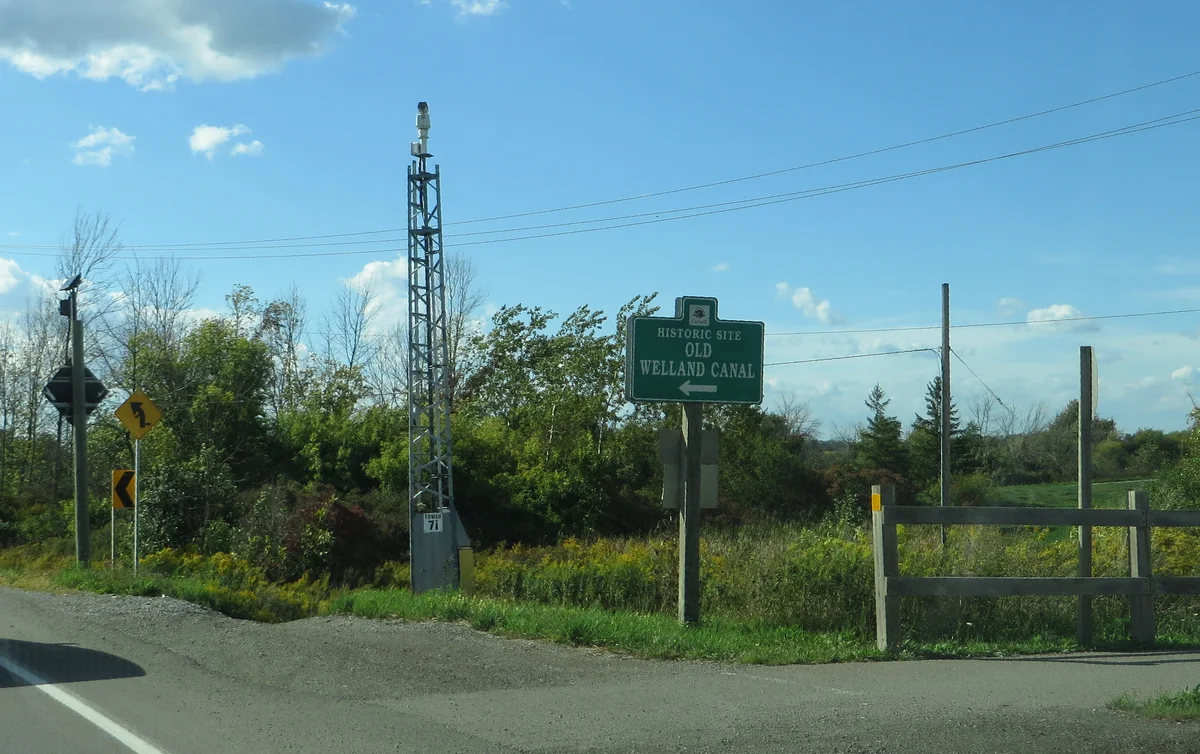 Old Welland Canal historic-site sign in Thorold